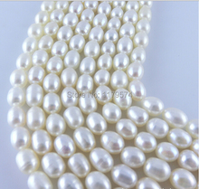Hot Fashion Simple 7-8MM White Freshwater Shell Pearl Loose Beads jewelry Natural Stone a Short Rice wholesale price  hymz005 2024 - buy cheap
