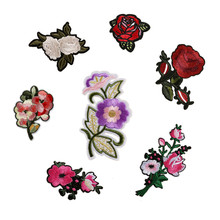 1 Pcs Top Patches Iron-on Sew-on Red Rose Flower Embroidery Patch Motif Applique Children Women DIY Clothes Sticker Wedding 2024 - buy cheap