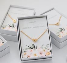 personalize any text Heart Stamped Letter  Maid of Honor Bridesmaid Proposal Gift Bridal Party Floral Monogram Necklaces 2024 - buy cheap