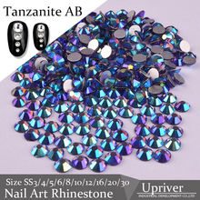 Upriver ss3 - ss30 Bright Tanzanite AB Non Hotfix Rhinestones Nail Art Decoration 2024 - buy cheap