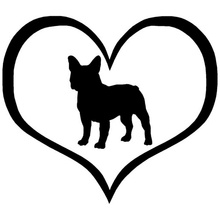 10.9*9.5CM French Bulldog Dog Heart Lovely Stay Meng Animal Window Glass Decorative Stickers Car Styling Accessories C6-0184 2024 - buy cheap
