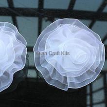 40 pcs large rolled Wedding Hair Flower - White Organza, Flower Girl Hair Accessory, Bridal Accessory 2024 - buy cheap