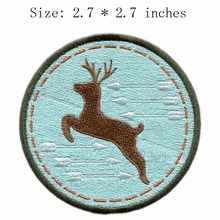 Parche bordado de ciervo saltador, 2,7 "de ancho/tela/dinámico/parches sellados 2024 - compra barato
