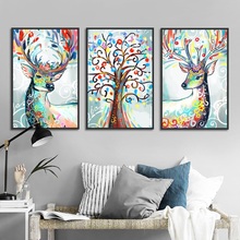 Tela de pintura abstrata de animal na parede, moderno, pendurado, poster artístico, para casa, parede, quarto, decoração personalizada 2024 - compre barato