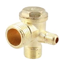 CNIM Hot 2/5" 3/8"PT 1/2"PT Male Thread 3 Way Metal Check Valve Gold Tone 2024 - buy cheap