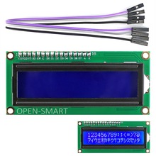 Módulo de exibição i2c/iic lcd 1602, com luz de fundo azul, cabo de 4 pinos para arduino 2024 - compre barato