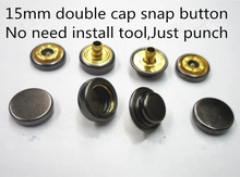 Top qaulity  15mm 501 Double Cap Brass Copper Made Gun Metal Press snap Stud button 20 set For leather Jacket hand craft purse 2024 - buy cheap