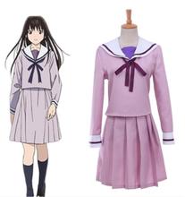 New Anime Noragami Cos Iki Hiyori Cosplay Halloween Uniforms Sailor Everyday Clothing Uniforms Set Full Set 3in1(Top+Shorts+Tie) 2024 - buy cheap