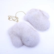 Women's Fox Fur Gloves Mittens Female Gloves Lined New Genuine Leather Glove Russian Removable Chain Fox Fur White Glove Winter 2024 - buy cheap