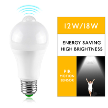Lamp LED PIR Sensor Bulb E27 12W 18W AC 220V 110V Dusk to Dawn Light Bulb Day Night Light Motion Sensor Lamp for Home Lighting 2024 - buy cheap