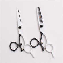 C9019 5.5" 16cm Japan 440C Customize Logo White Color Swivel Cutting Scissors Thinning Shears Styling Tool Hair Clipper Scissors 2024 - buy cheap