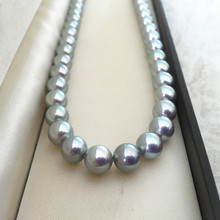 Женское Подарочное Ожерелье Akoya, серое жемчужное ожерелье из стерлингового серебра 925 пробы в базовый круг, Роскошная Одежда для девочек 2024 - купить недорого