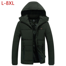 L-8XL Warm Winter Plus Size Men Hoodie Parkas Solid Color Business Outwear Coat Male Fashion Brand Softshell Windbreak 3XMR30 2024 - buy cheap