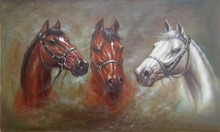 Pintura al óleo sobre lienzo para decoración de pared, pintura al óleo de caballos de animales abstractos hechos a mano, de alta calidad 2024 - compra barato