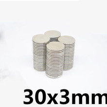 2pcs 30 x 3 mm N35 Powerful Super Strong Magnet Round Rare Earth Permanent Neo Neodymium Magnet 2024 - buy cheap