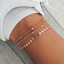 3pcs/set Trendy Simple Summer Beach Foot Jewelry for Women Ethnic Gold Silver Color Charm Barefoot Sandal Ankle Bracelet Jewelry 2024 - buy cheap