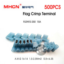 A.W.G16-14 FLDNY2-250  crimp Terminal Flag Insulated Connector 500PCS/Set 2024 - buy cheap