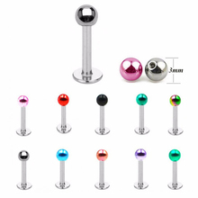 10pieces 316l Surgical Steel Mixed Color Ball Thread Earrring Stud Cartilage Tragus Lip Stud Labret Piercing Fashion Jewelry 2024 - buy cheap