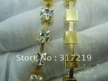 Free Shipping! SS22 10Yard Per Roll Crystal Rhinestone Gold Base Cup Chain Crystal Color!2012 Rhinestone Chain 2024 - buy cheap