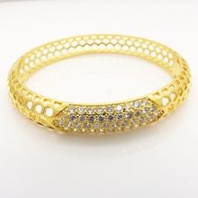 Vintage Jewelry Hollow  Yellow Gold Filled Womens Bangle Openable Gift Dia 55mm 2024 - buy cheap