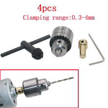 4pcs 0.3-4mm Micro Motor Drill Chucks ClampingTaper Mounted Drill Set Chuck With Chuck Key 3.17mm Brass Electric Motor Shaft 2024 - buy cheap