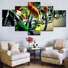Pinturas em tela arte de parede hd impressões 5 peças, pôsteres de bicicleta cross-country, imagens de bicicleta de montanha, esportes, decoração de casa quadro 2024 - compre barato
