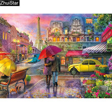 Zhui Star Full Square Drill 5D DIY Diamond Painting "Raining in Paris" 3D Embroidery Cross Stitch Rhinestone Mosaic Decor CJ52 2024 - buy cheap