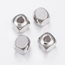 PandaHall 20pcs 2/3/4/5/6mm 304 Stainless Steel Metal Jewelry DIY Loose Findings Beads Cube 2024 - buy cheap