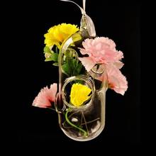 Цилиндрическая стеклянная ваза террариумные вазы цветочные горшки висячая стеклянная свеча Современная вазо Свадебная воздушная плантаторная декоративная ваза 2024 - купить недорого