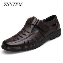 Men Sandals 2022 Summer New Shoes Leather High Quality Men's Casual Shoes Male Brand Sandals Non-slip Plus Size 2024 - buy cheap