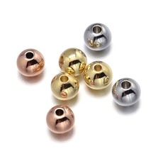 4/5/6/8mm 50pcs Round Environmental Brass Spacer DIY Beads for Jewelry Making Accessory, Lead Free & Nickel Free & Cadmium Free 2024 - buy cheap