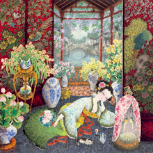 Frete grátis pintura a óleo em tela para decoração de parede de mulher chinesa clássica pássaros gatos pintura a óleo impressões em tela arte decorativa de parede 2024 - compre barato