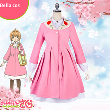 Fantasia cosplay kinomoto sakura, vestido rosa de primavera, uniforme lolita diário roupas de anime frete grátis 2024 - compre barato
