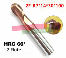 2F-R7*14*30*100 HRC60,carbide Square Flatted End Mills coating:nano TWO flute diameter 14 mm, The Lather,boring Bar,cnc,machine 2024 - buy cheap