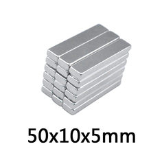 3pcs 50*10*5 Very Strong Neodymium Block Magnets 50x10x5 N35 Grade Powerful Magnet Permanent Magnet 50x10x5 mm 2024 - buy cheap