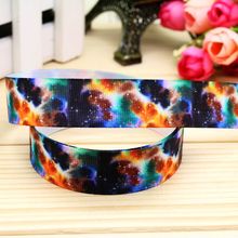 DUWES 7/8'' Free shipping galaxy printed grosgrain ribbon hair bow headwear party decoration wholesale OEM 22mm H5274 2024 - buy cheap