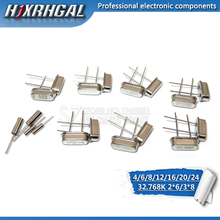 Hjxrhgal-resonador de cristal, 10 Uds., 4Mhz, 6Mhz, 8MHz, 12MHz, 16MHz, 20MHz, 24MHz, 32.768K, 2x6, 32.768K, 3x8, HC49S 2024 - compra barato