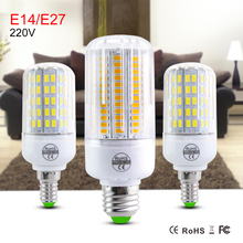 Foxanon E27 LED Lamp AC220V SMD 5730 E14 LED Bulbs Light 24 30 42 64 80 89 108 136LEDs Corn Bulb Chandelier For Home Lighting 2022 - buy cheap