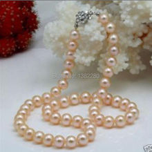 Discounts!8-9mm Pink pearl necklace 18inch DIY handmade women fashion jewelry making design gfit wholesale and retail 2024 - buy cheap