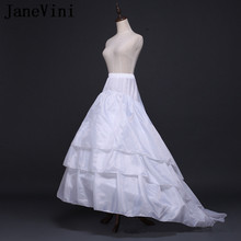 JaneVini Adult A Line Petticoat White Floor Length Underskirts Wedding Dresses Jupon Lolita 2 Hoops 3 Layers Wedding Petty Coat 2024 - buy cheap