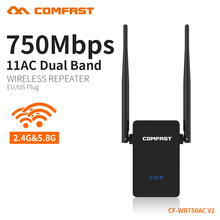 COMFAST 750 Мбит/с беспроводной Wi-Fi ретранслятор маршрутизатор усилитель сигнала 5 ГГц Двухдиапазонная сеть 10dbi антенна расширитель диапазона CF-WR750AC 2024 - купить недорого