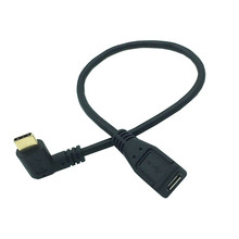 USB3.1 Тип C левый и правый угол штекер на Micro USB 2,0 5P гнездо Угловой кабель для передачи данных для мобильного телефона Nexus 5X 6P huawei p9 p10 2024 - купить недорого
