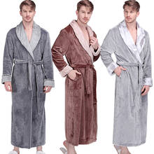 Men Winter Extra Long Thick Thermal Bathrobe Mens Luxury Flannel Warm Kimono Bath Robe Women Sexy Fur Robes Male Soft Nightgown 2024 - buy cheap