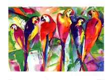 Canvas art Colors Oil Painting birds Modern decorative paintings for bath room Parrot Family Hand painted High quality 2024 - buy cheap