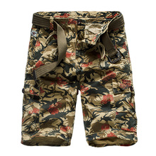 Bermudas de camuflaje de color para hombre, pantalones cortos de tablero militar, ropa de playa informal de marca, Verano 2024 - compra barato