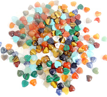 10*10mm Natural Stone Quartz crystal Turquoises labradoriet  heart cabochon pendant for diy Jewelry making Accessories50pcs 2024 - buy cheap