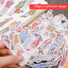 100pcs/pack girls Stickers scrapbooking hand book Waterproof  beauty fashion girl sticker for Laptop children kids notebook 2024 - buy cheap