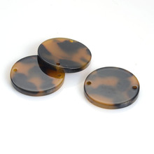 20 Pcs/Lot 2 Holes Flat Round DIY Earrings Pendants Pendulum Ornaments Acetic Acid Fresh Powder Connector For Diy Jewelry Making 2024 - buy cheap