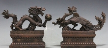 Chinese Royal fengshui Bronze copper auspicious Dragon phoenix Statue 23cm 2024 - buy cheap