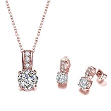 Moonrocy conjunto de joias de casamento cristal cz, colar brinco cor prata ouro rosa para mulheres presente atacado 2024 - compre barato